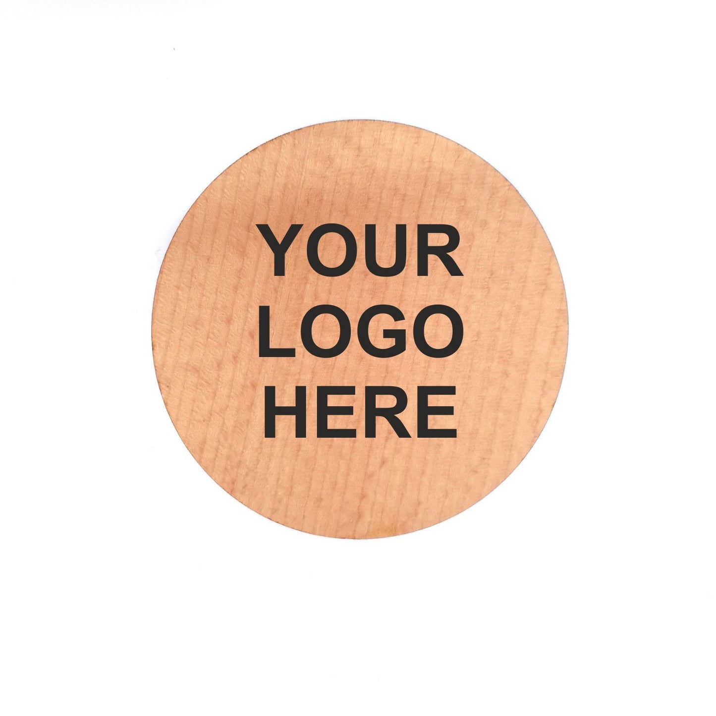 PRINTED WOODEN COASTER WITH YOUR LOGO AND WEBSITE