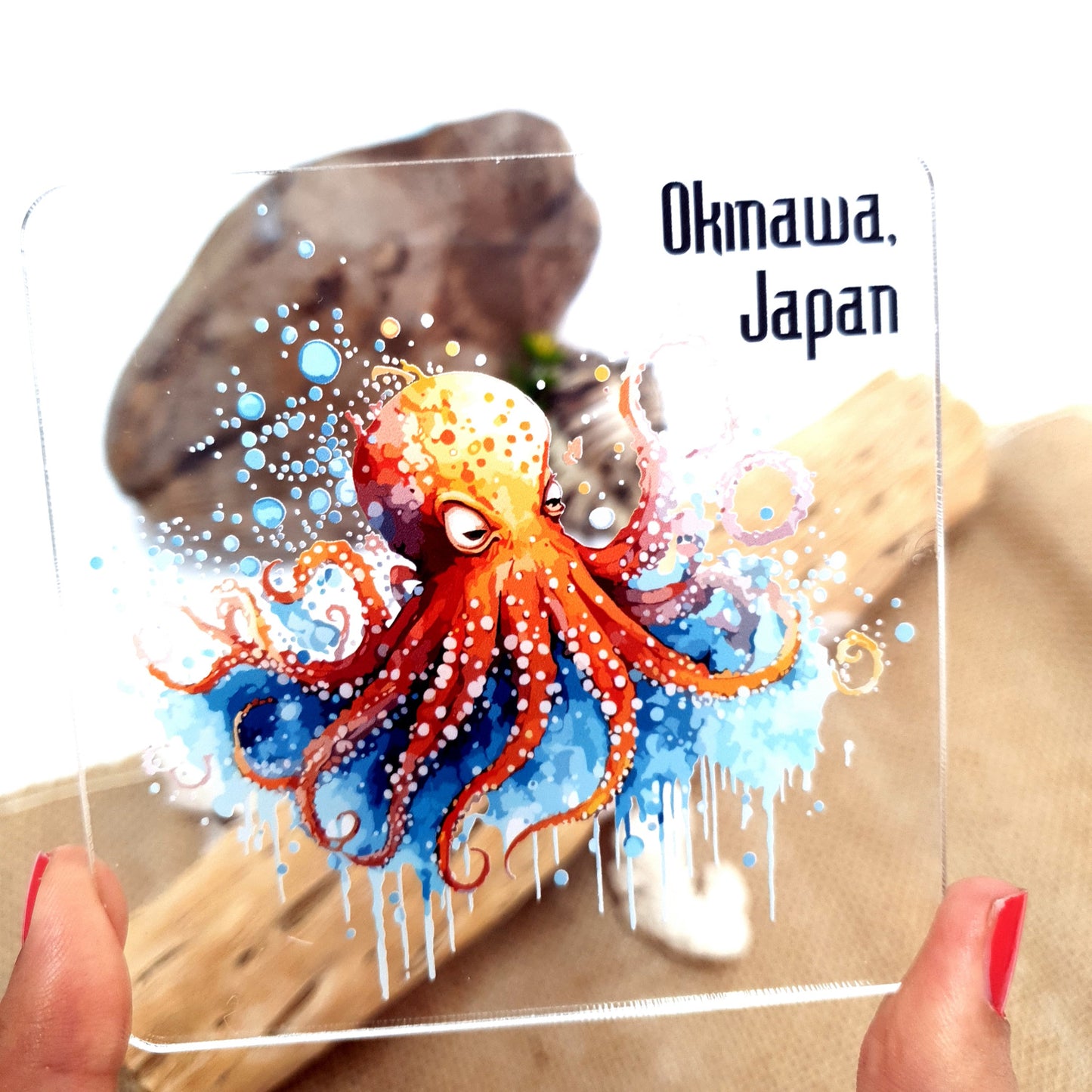 Acrylic Dive Coaster - Watercolor Octopus