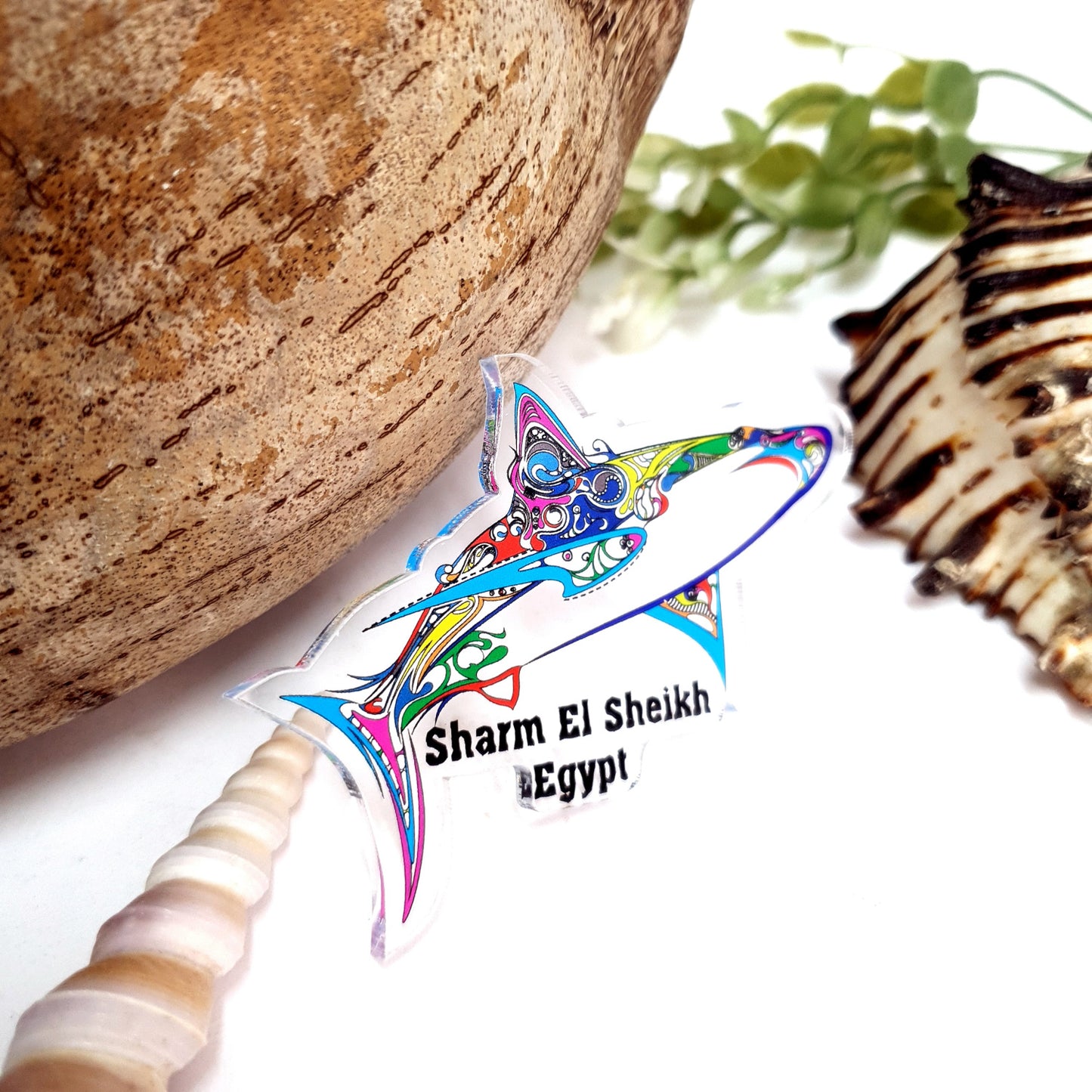 Tribal Shark Dive Acrylic Magnet
