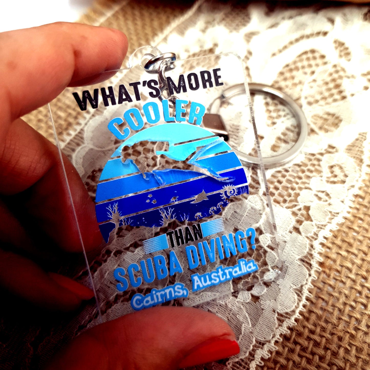 Acrylic Dive Keychain What's Cooler