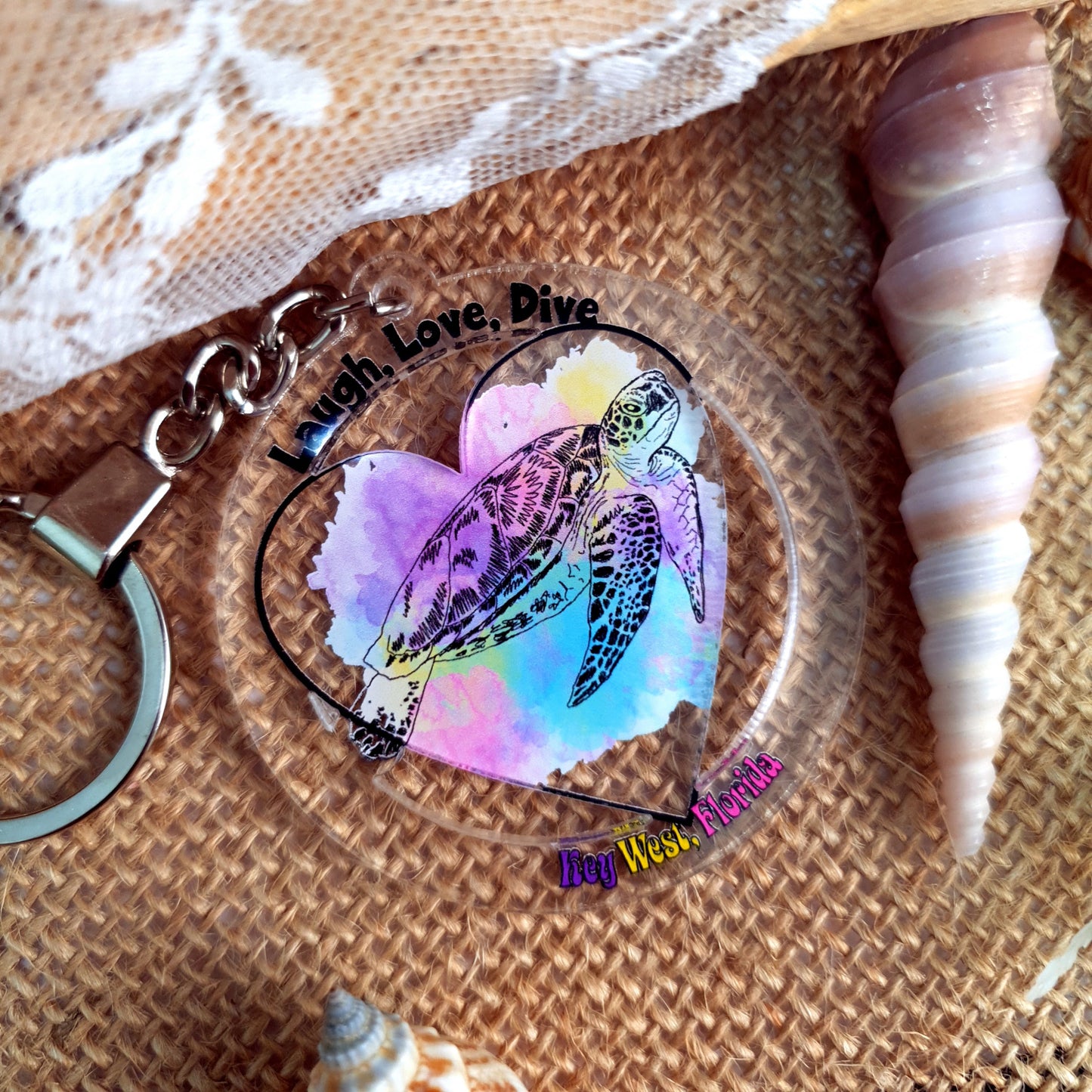 Acrylic Keychain Laugh Love Dive