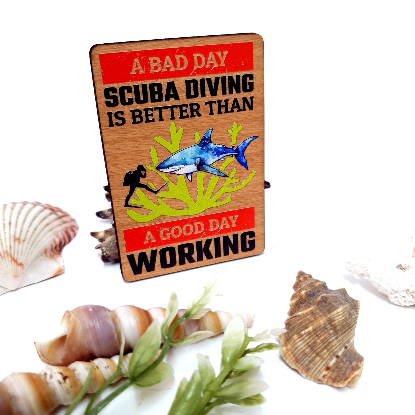 Bad Day Scuba Wooden Fridge Magnet
