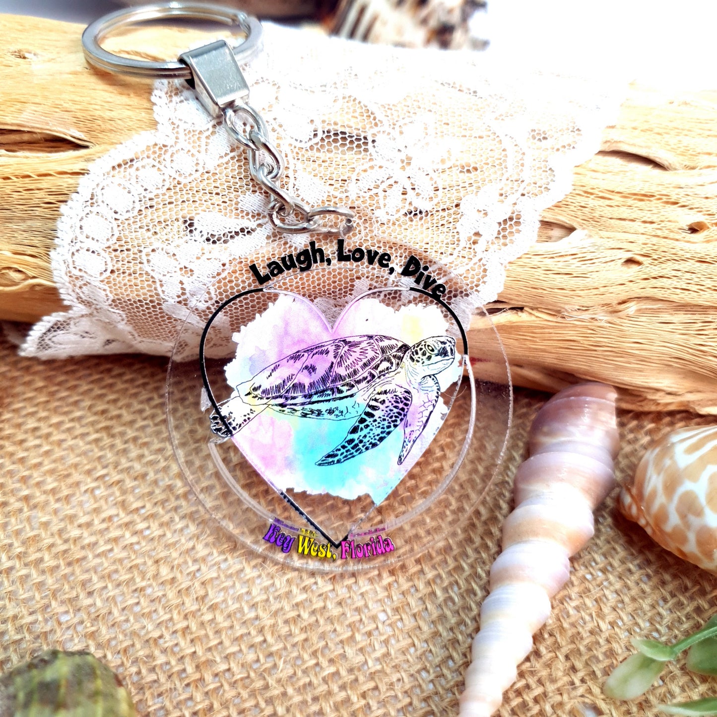 Acrylic Keychain Laugh Love Dive