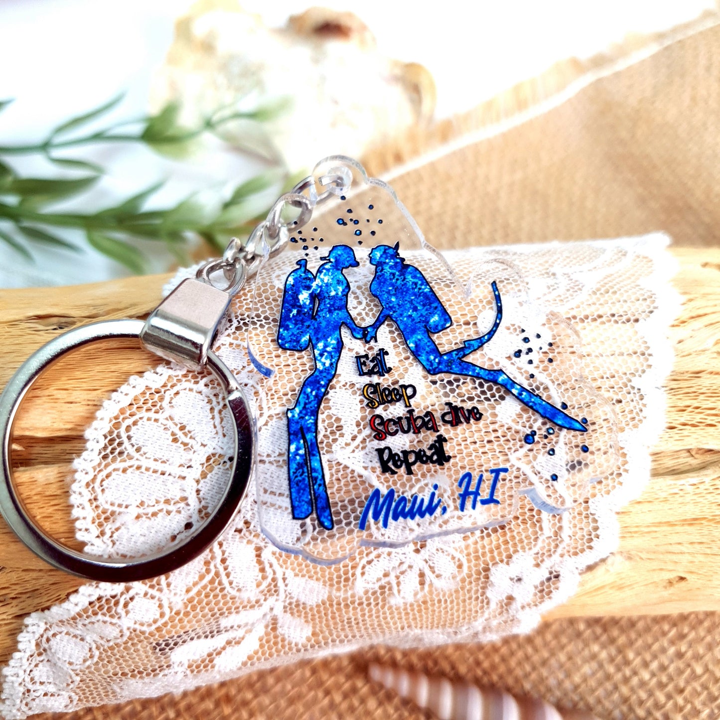 Acrylic Dive Keychain Love Couple