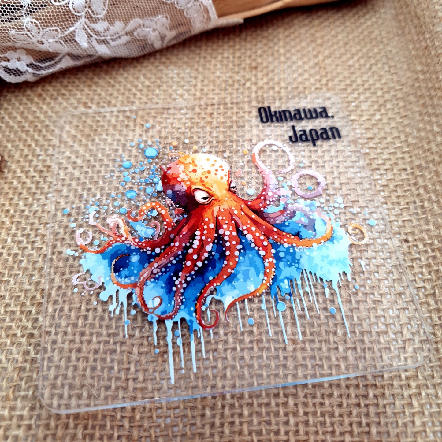 Acrylic Dive Coaster - Watercolor Octopus