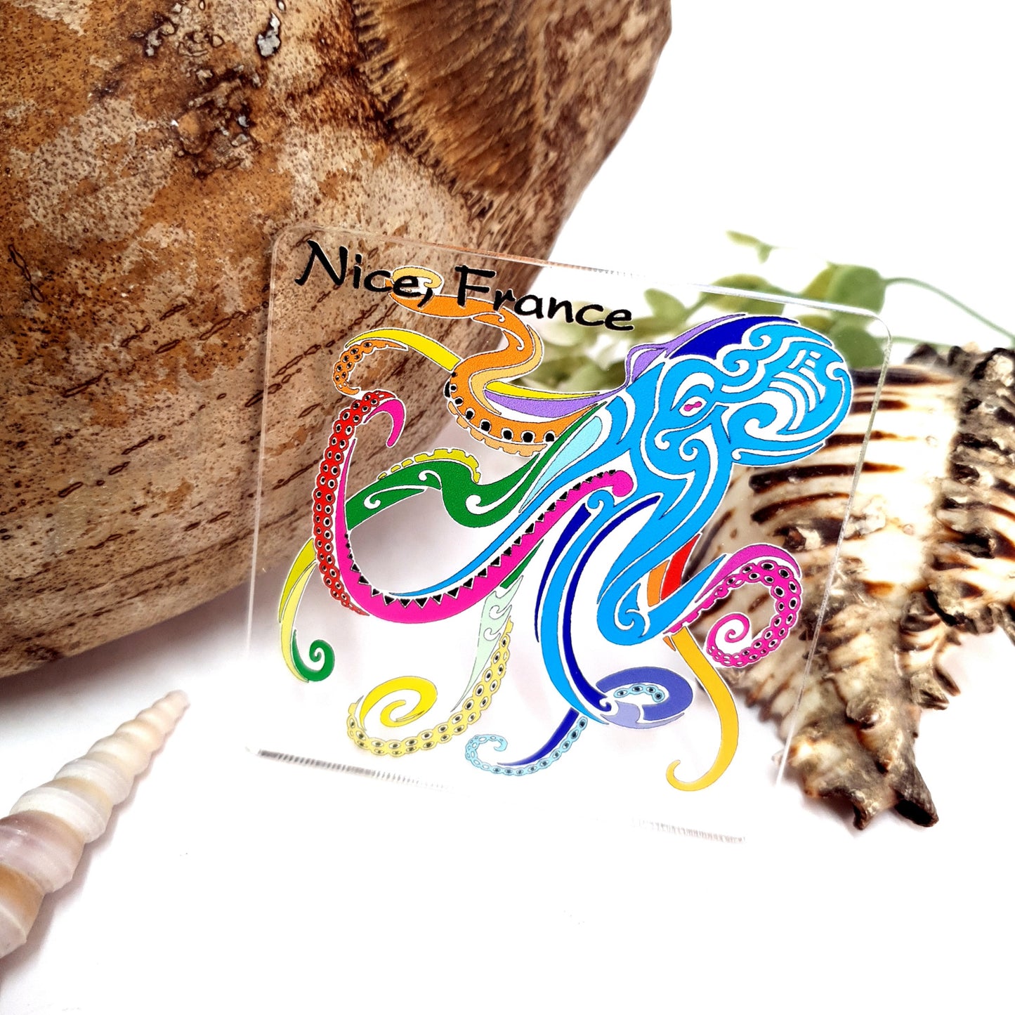 Watercolor Octopus Dive Acrylic Magnet