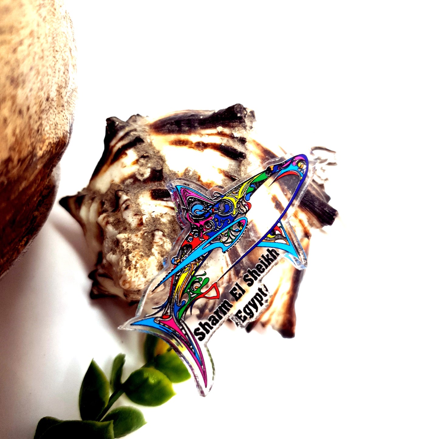 Acrylic Dive Keychain Tribal Shark