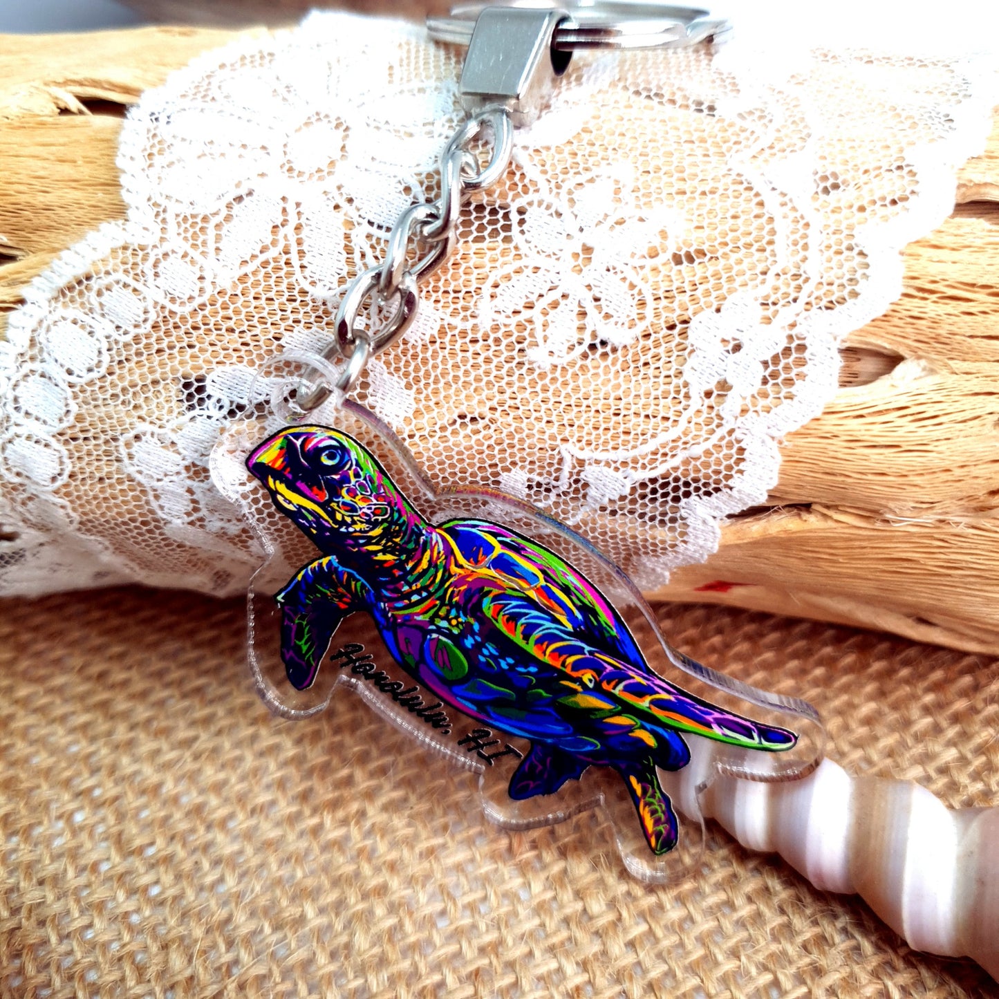 Turtle Keychain Acrylic