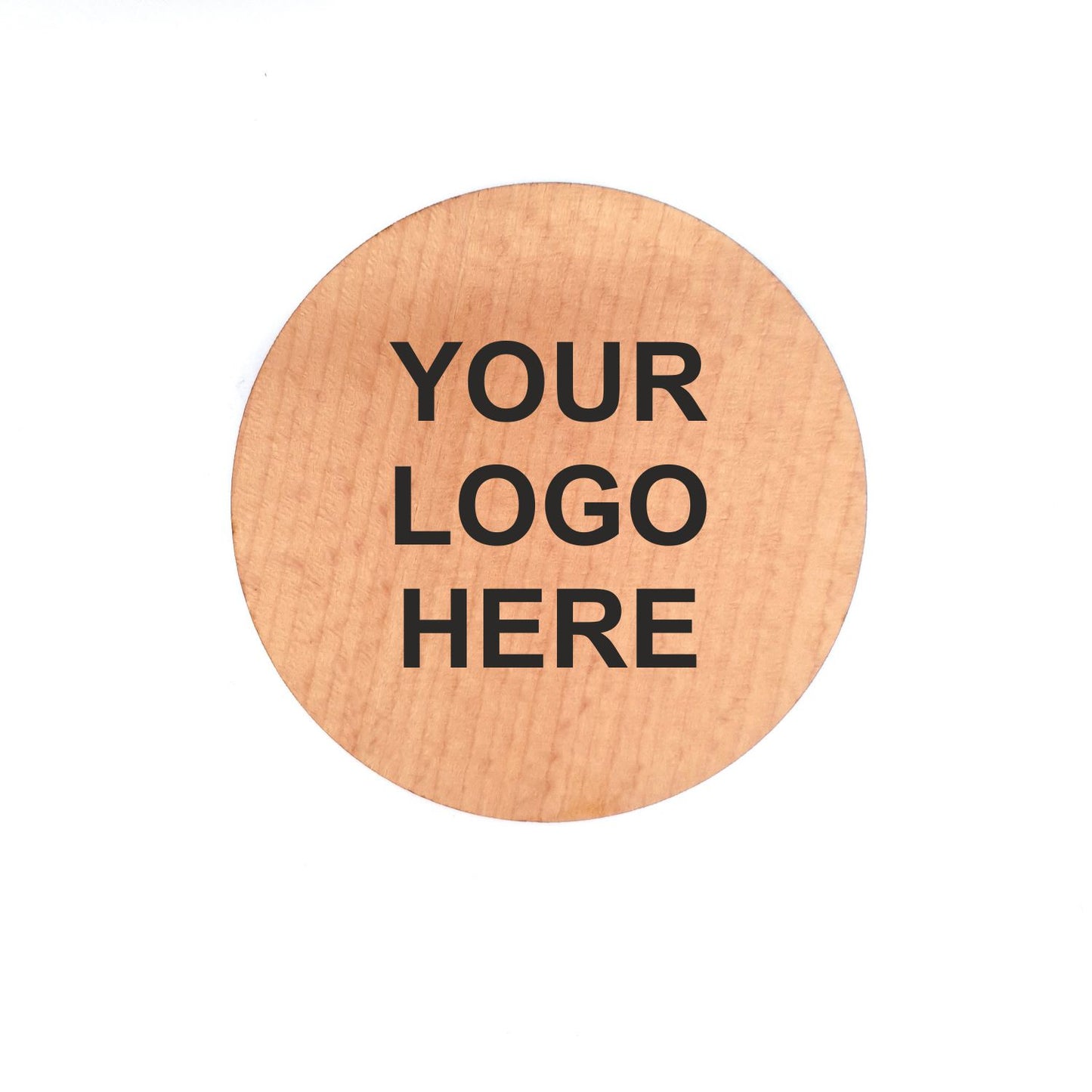 PRINTED WOODEN COASTER WITH YOUR LOGO AND WEBSITE