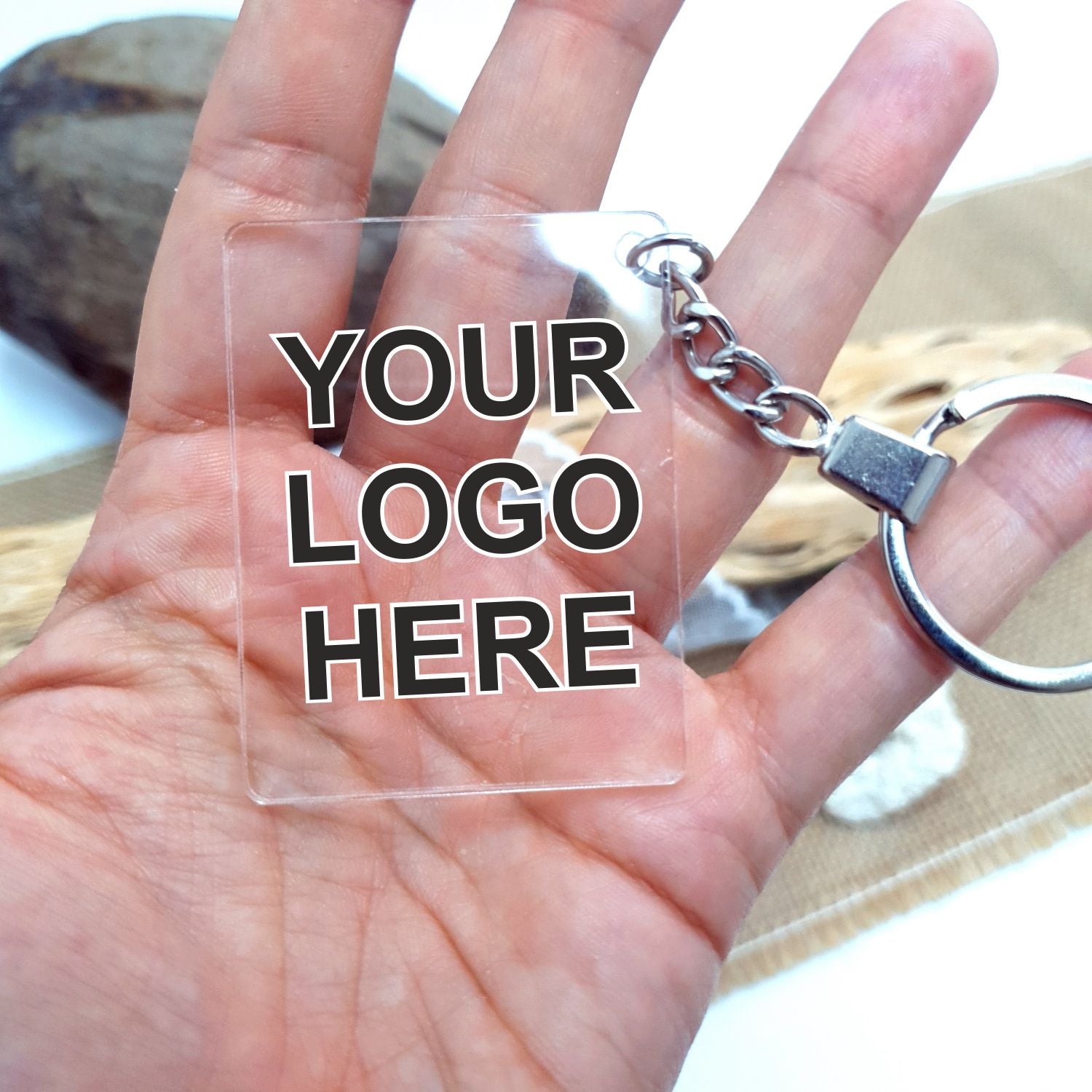 ACRYLIC KEYCHAIN WITH YOUR LOGO AND WEBSITE – Shark Logs