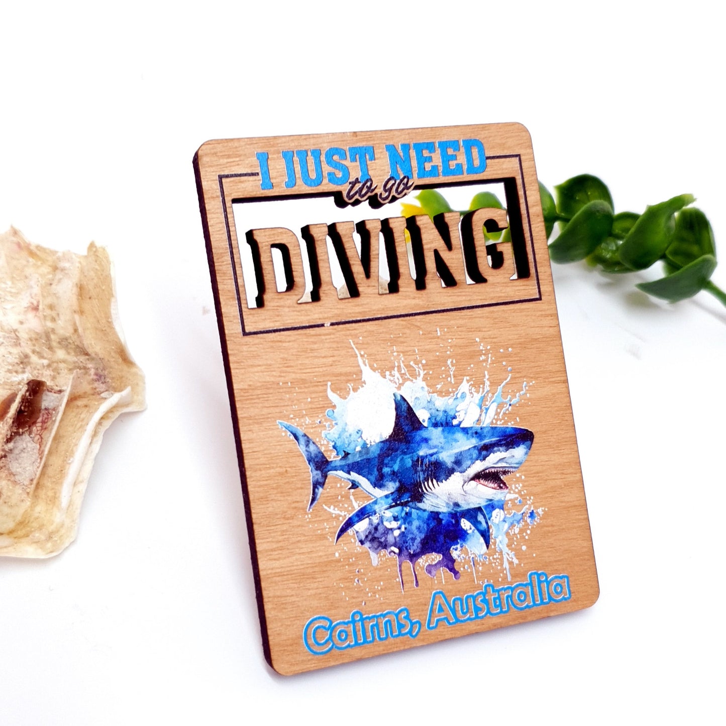 Need to go Diving Wooden Fridge Magnet