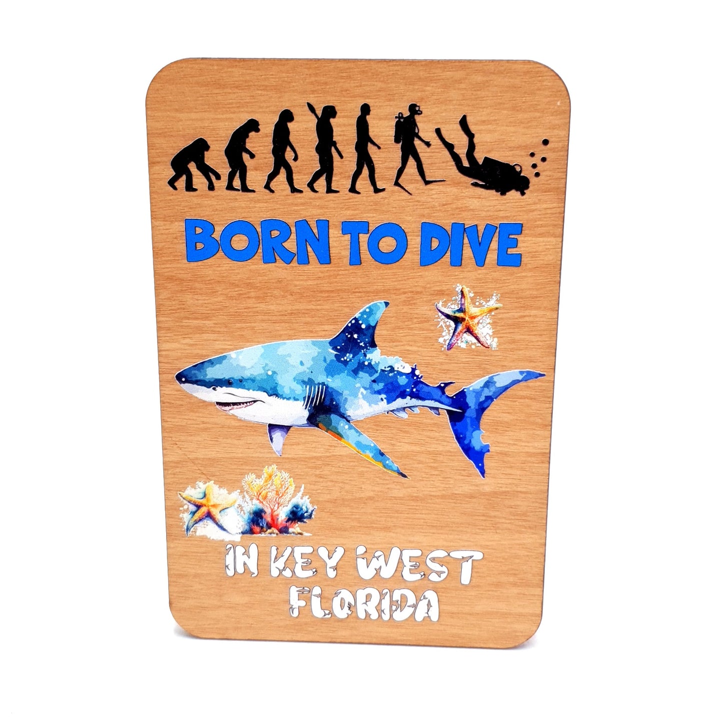 Born to Dive Wooden Magnet