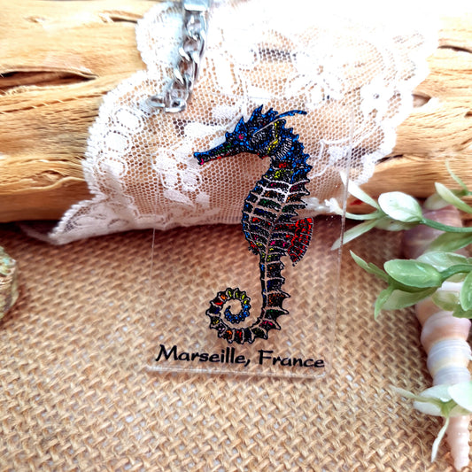 Acrylic Dive Keychain Seahorse