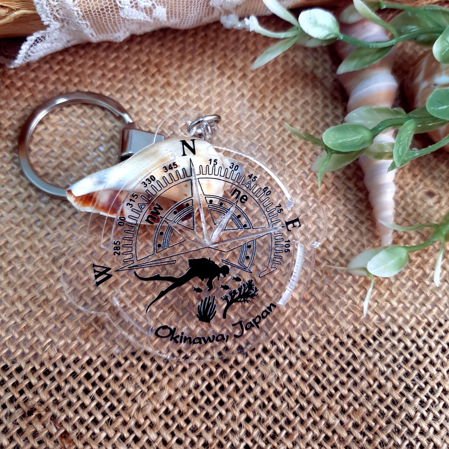 Compass Acrylic Keychain