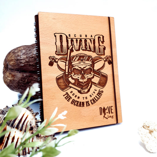 Skull Wooden Dive Log