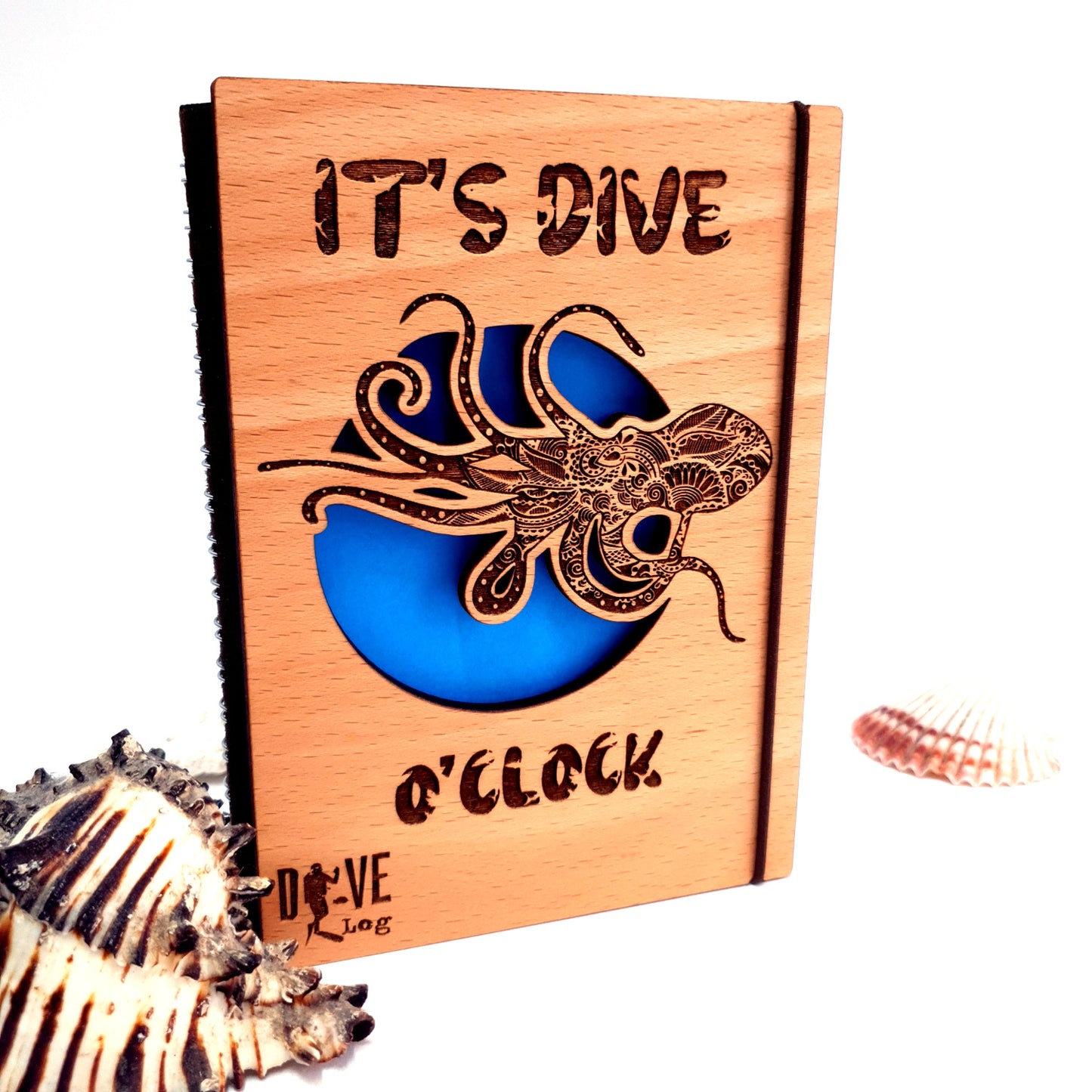 It's Dive O'clock Wooden Dive Log