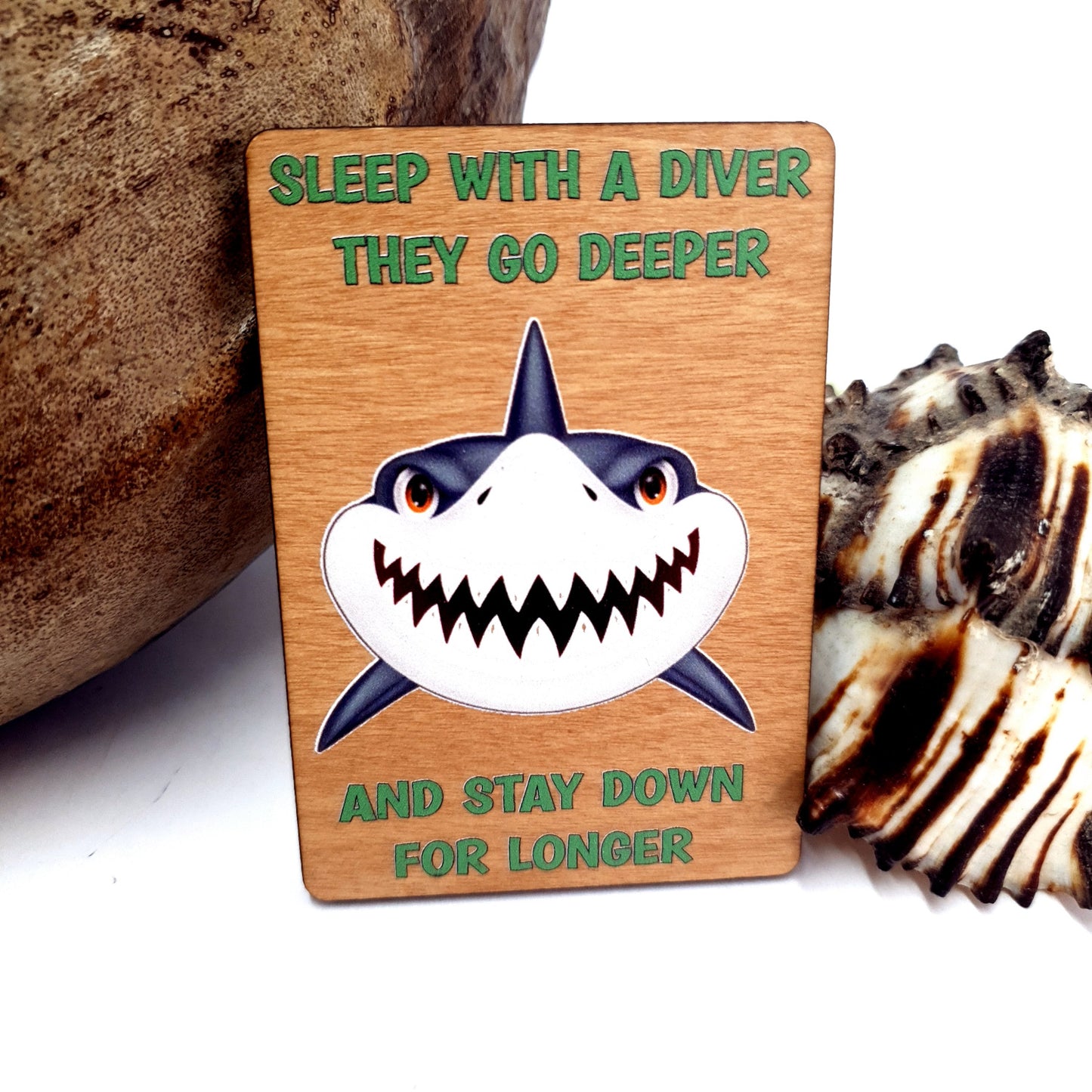 Sleep With Diver Wooden Fridge Magnet