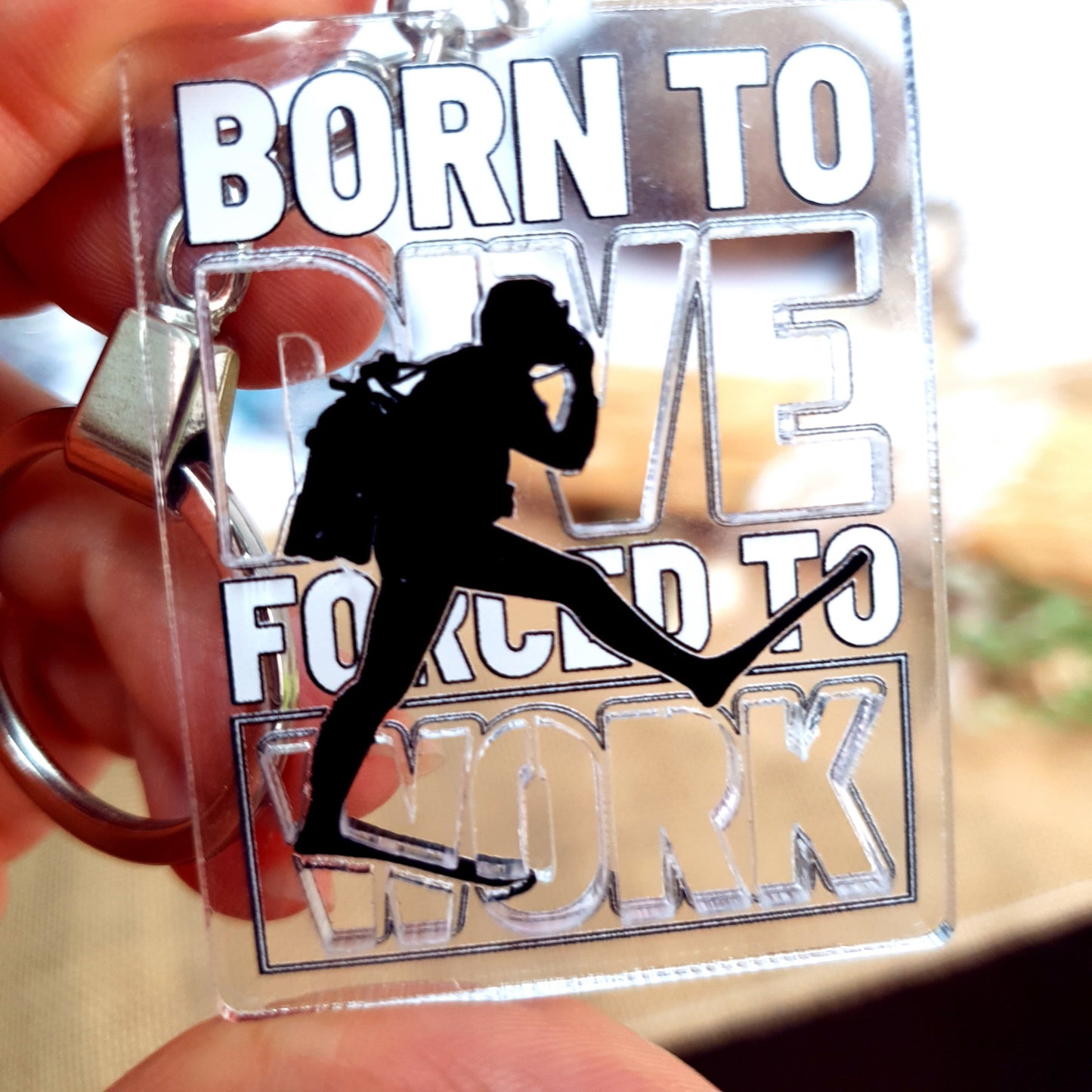 Acrylic Keychain Born to Dive