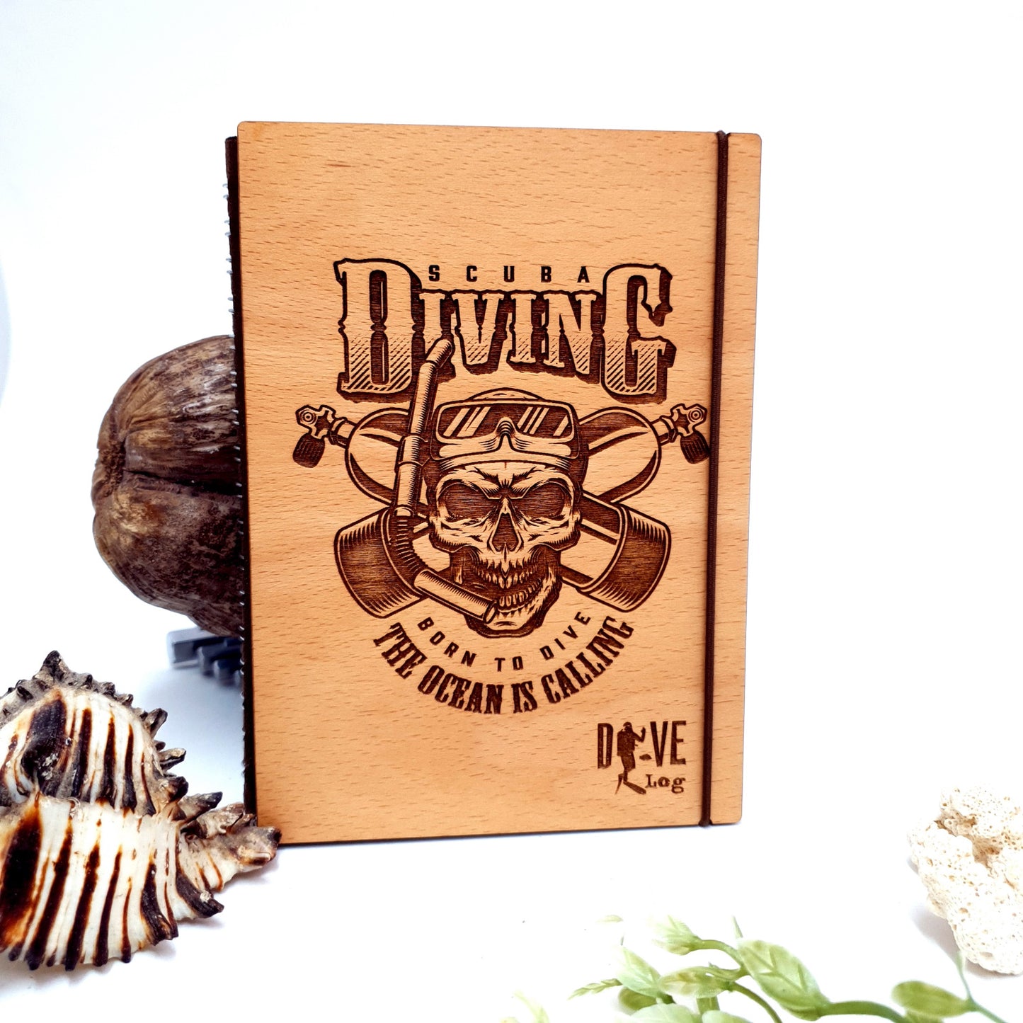 Skull Wooden Dive Log