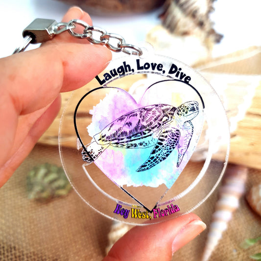 Acrylic Keychain Laugh Love Dive