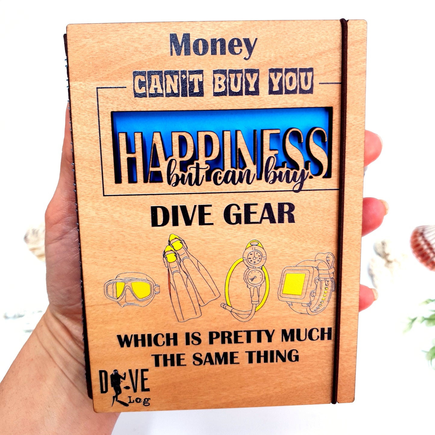 Wooden Dive Log- Money Can Buy Dive Gear