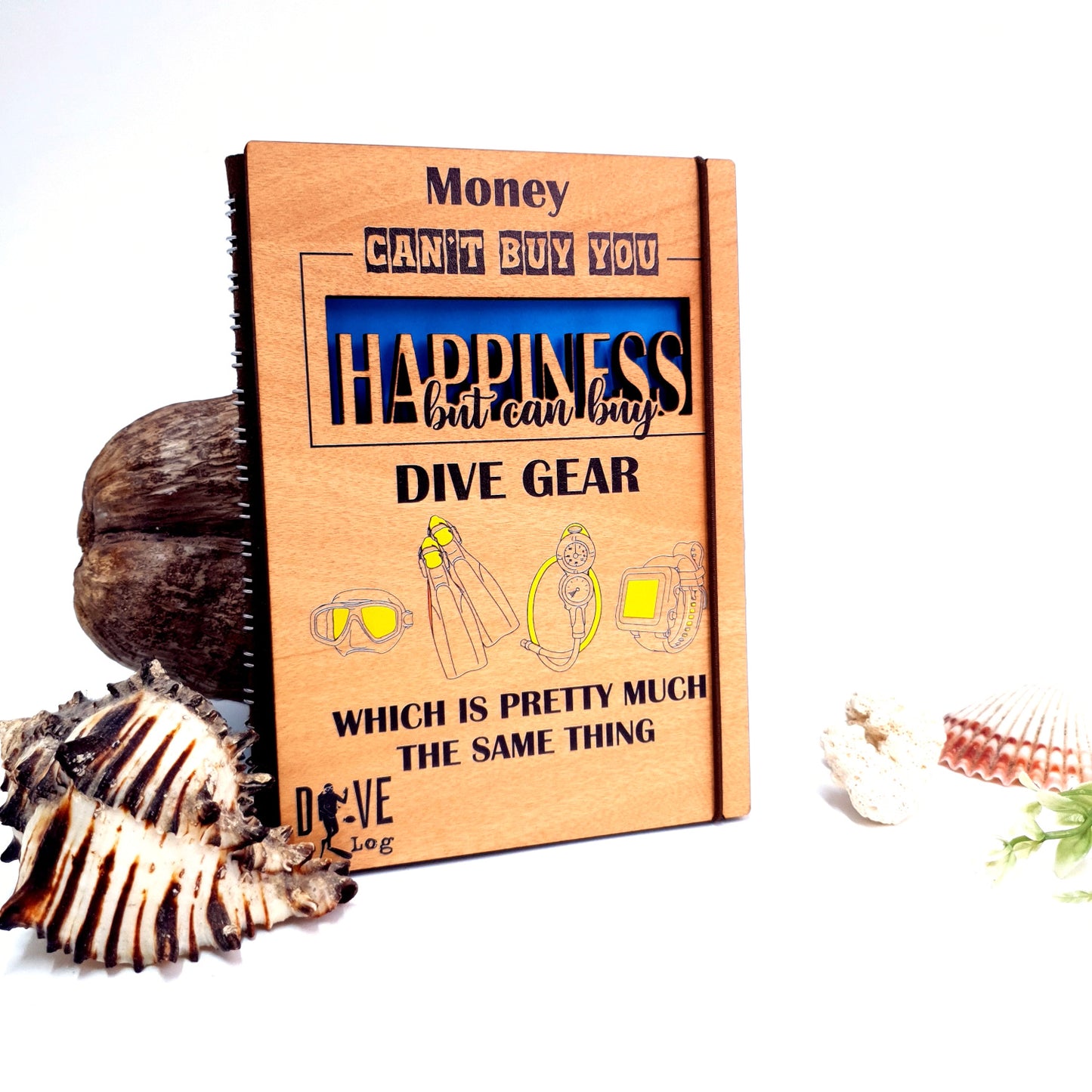 Wooden Dive Log- Money Can Buy Dive Gear