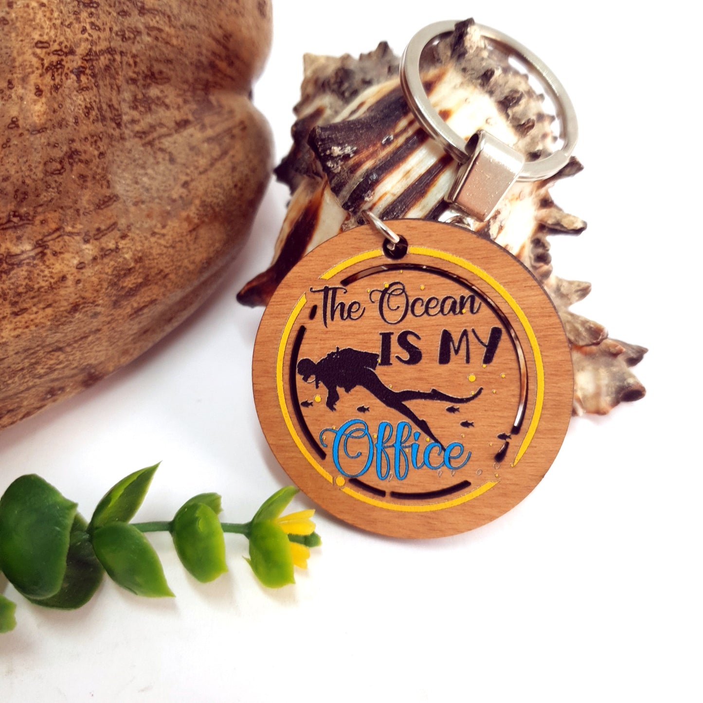 Ocean Wooden Keychain