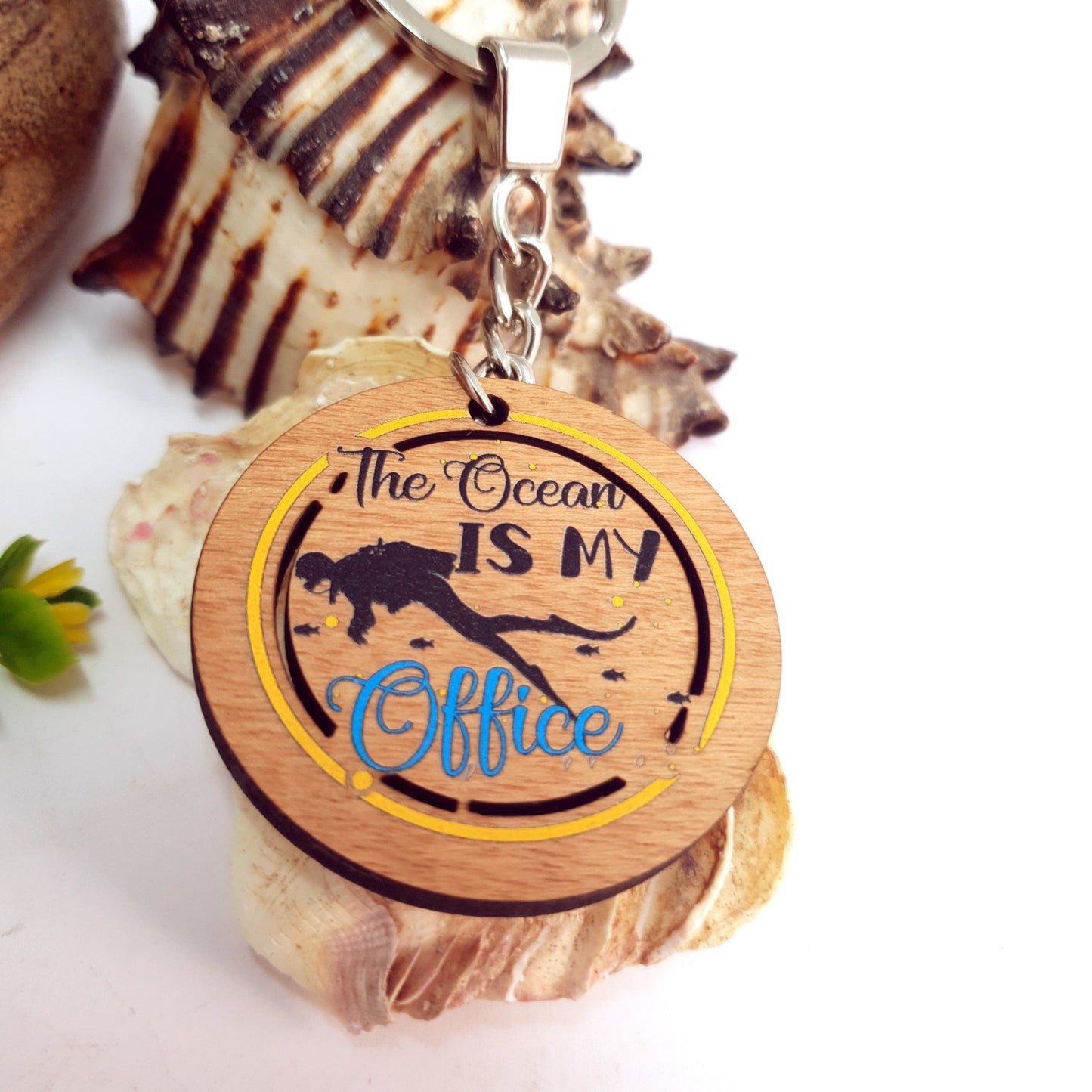 Ocean Wooden Keychain