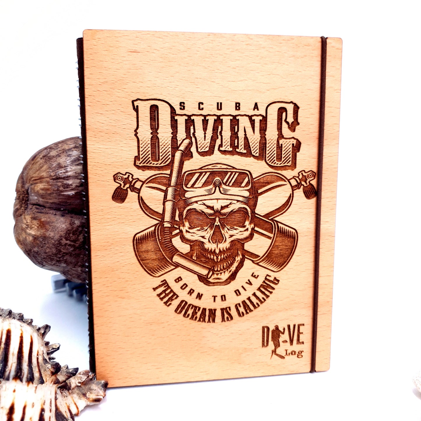 Skull Wooden Dive Log