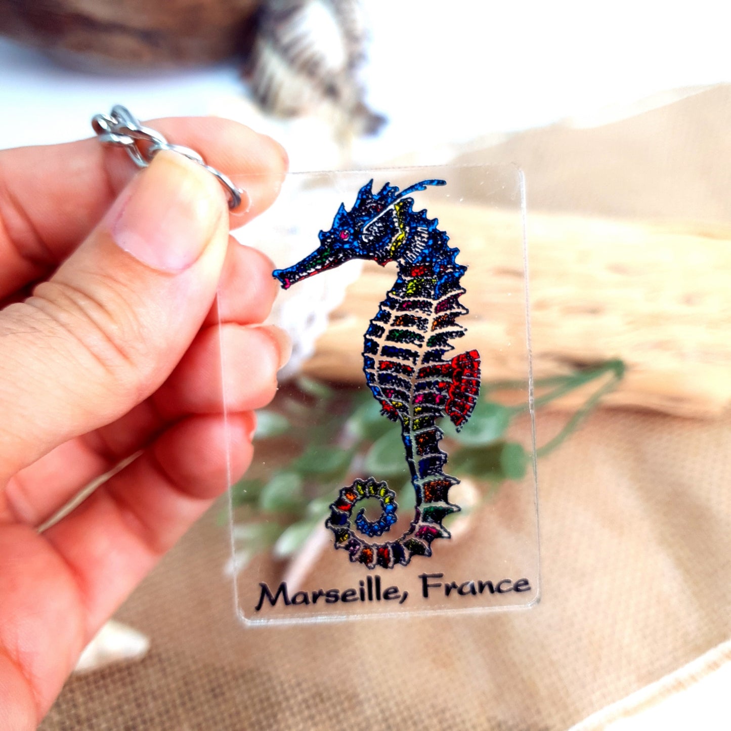 Acrylic Dive Keychain Seahorse