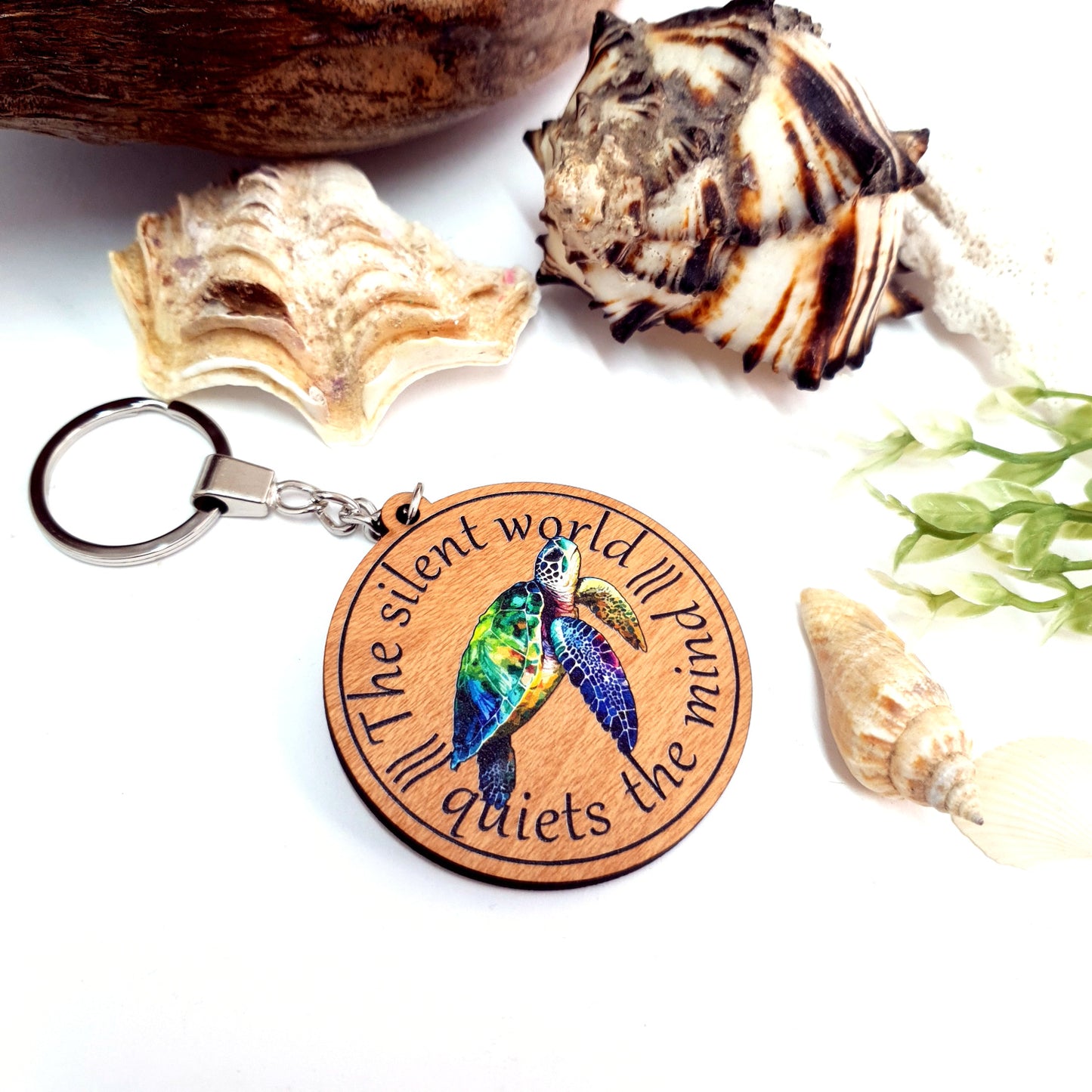 Wooden Keychain Silent World