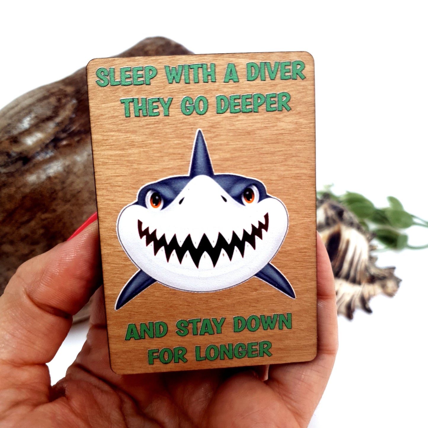 Sleep With Diver Wooden Fridge Magnet