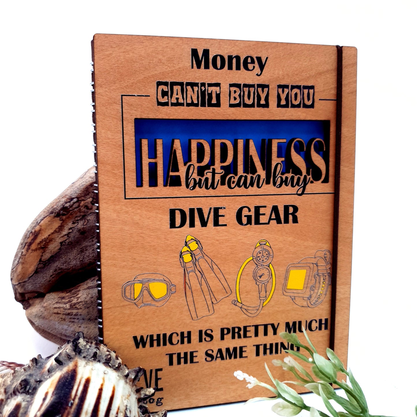 Wooden Dive Log- Money Can Buy Dive Gear