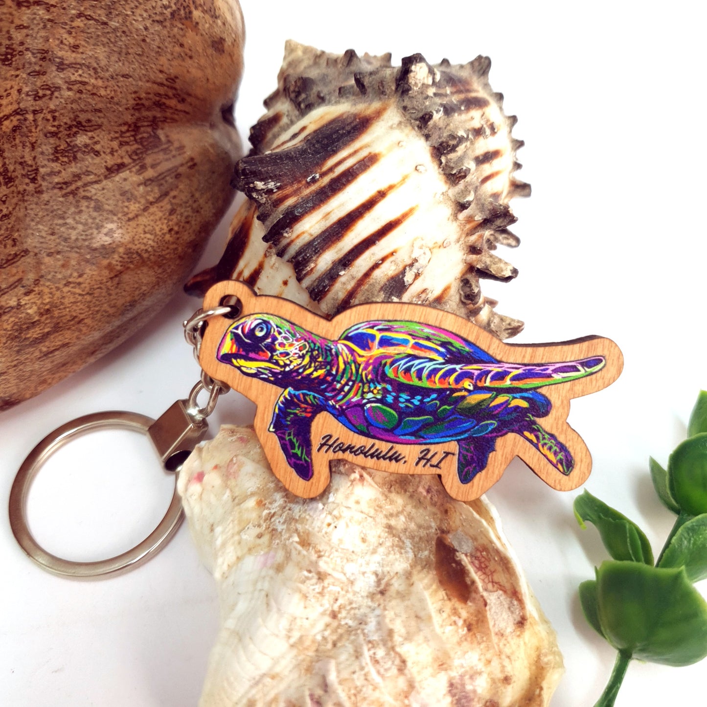 Turtle Keychain Wood