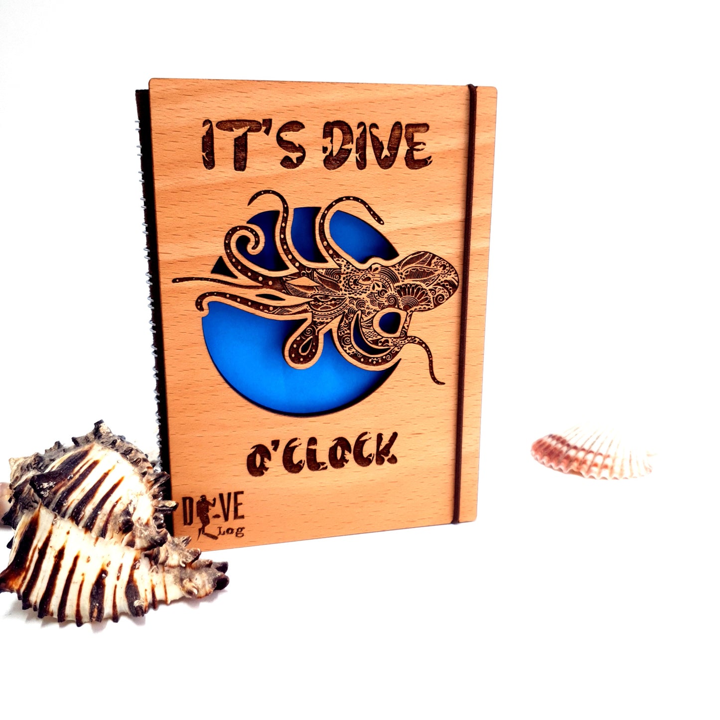 It's Dive O'clock Wooden Dive Log