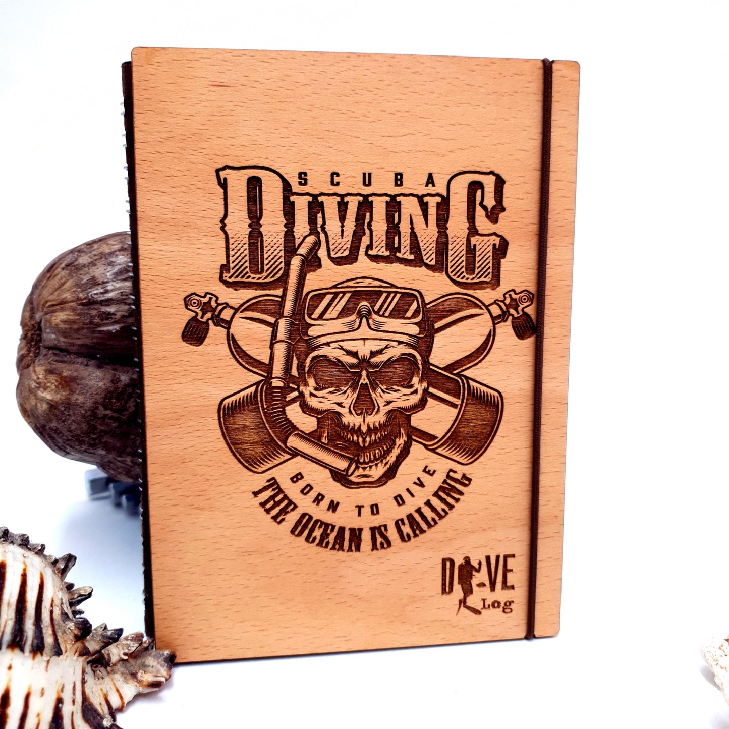 Skull Wooden Dive Log