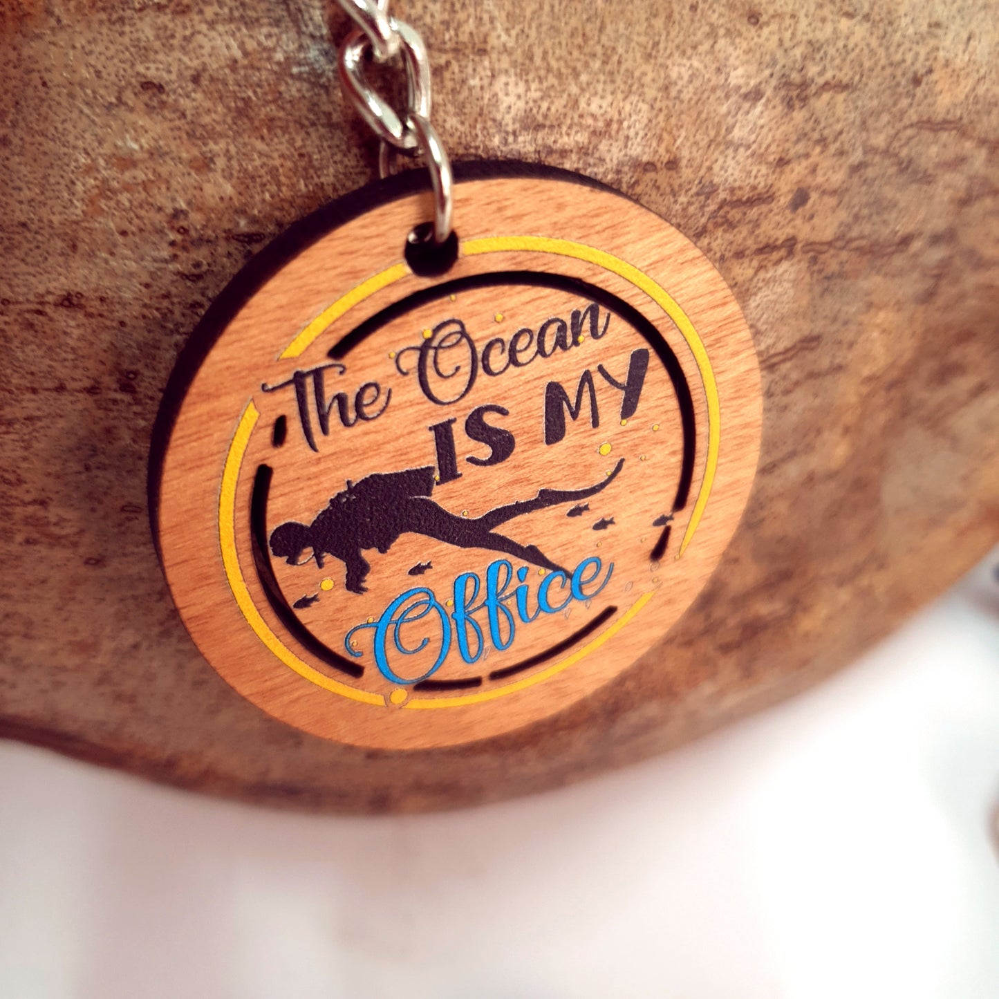 Ocean Wooden Keychain