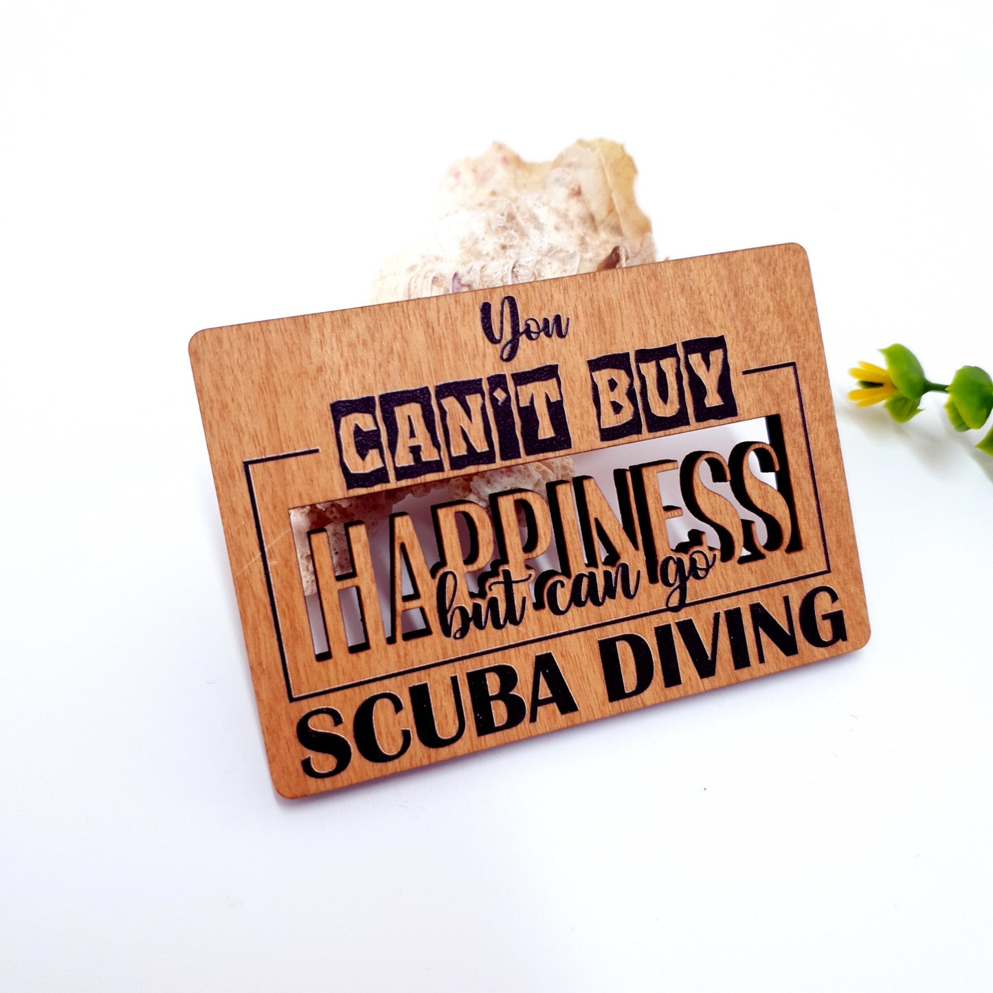 Can't Buy Happiness Wooden Fridge Magnet